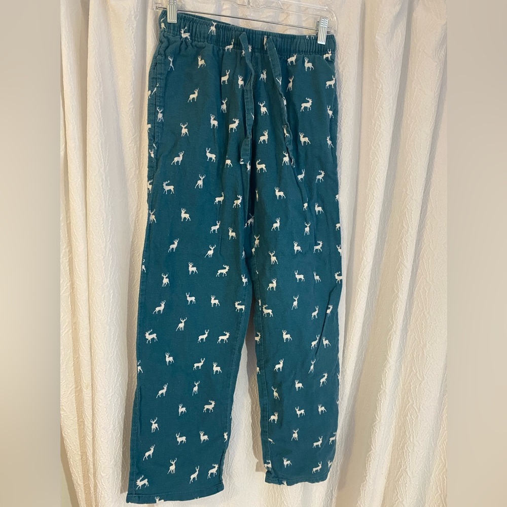 Old Navy teal reindeer pajama pants